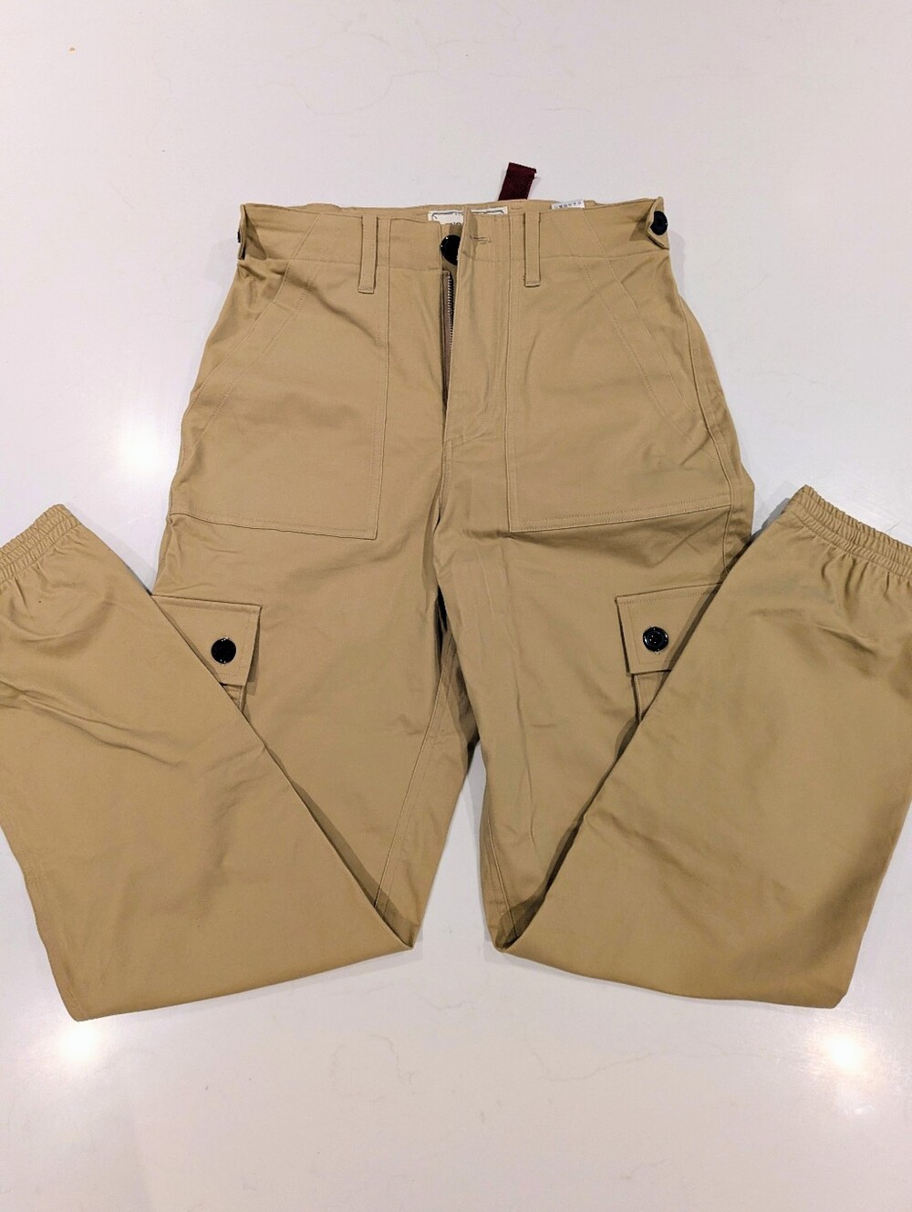 Wondery Outdoor Beige Climbing Cargo Jogger Pants with Built-In Belt (small)